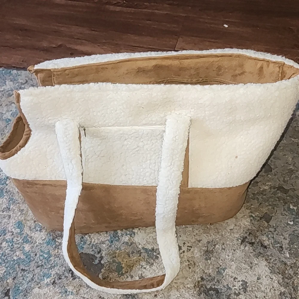 Like New Koolaburra White and Brown Pet Carrier Tote